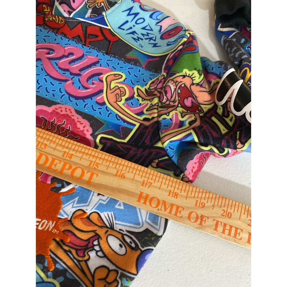 Nickelodeon Crop Hoodie 90's Rugrats S Allover Print‎ Embroidery Sleeve Logo - Picture 7 of 9